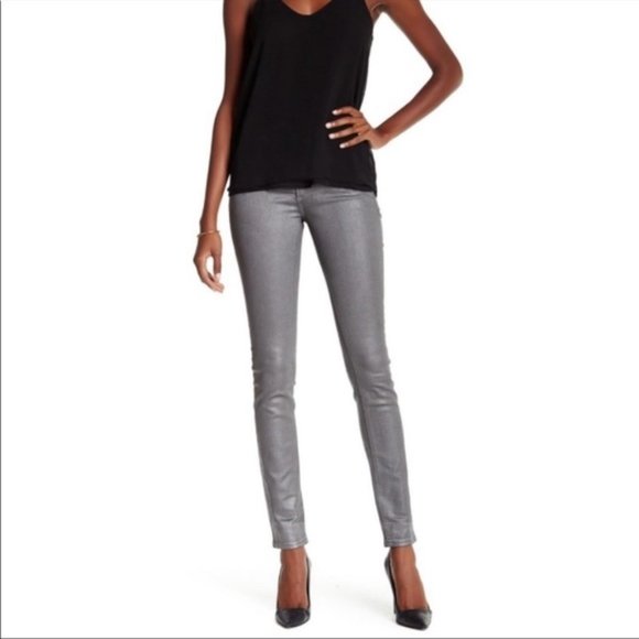 Spanx Wax Denim Jeans in Color Pewter